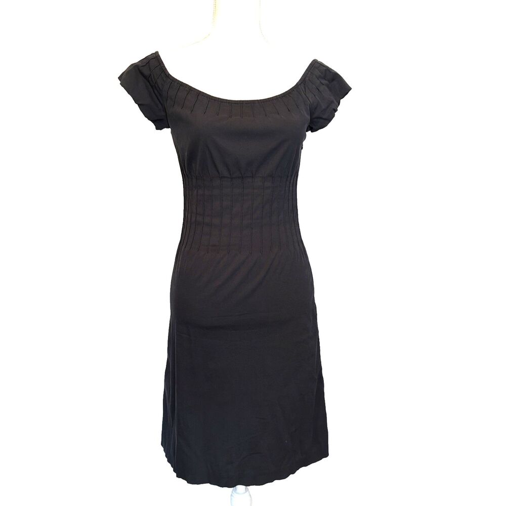 Theory Ashby Pintuck Sheath Dress Black 2 LBD Office Siren Parisian Chic